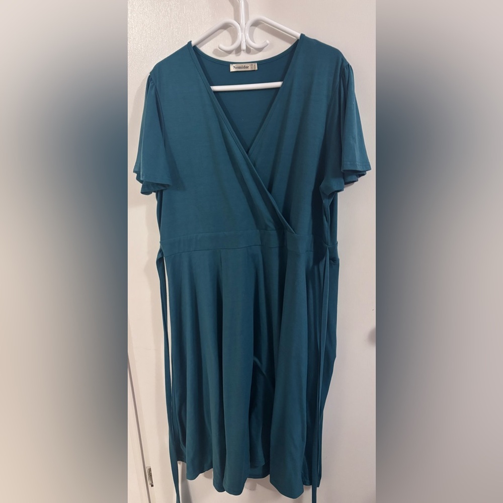Size 20 plus Teal Wrap Dress